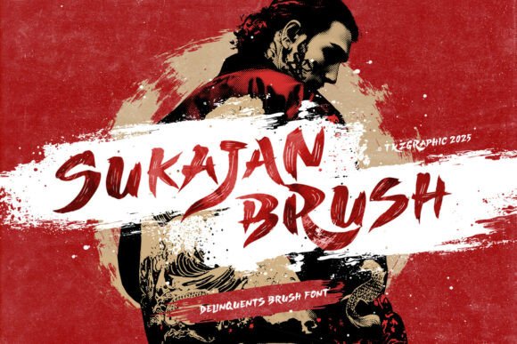 Sukajan Brush: A Bold Script Font for Digital Design